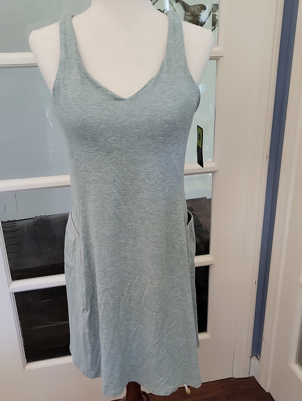 NWT -- EDDIE BAUER Sage Green Racerback A-Line Dress | Size: M